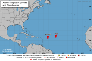 Las tormentas Philippe y Rina siguen al este de las Antillas Menores, sin riesgo en tierra