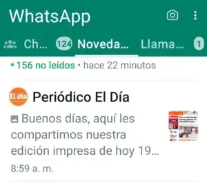 Ahora puedes recibir las noticias del Periódico El Día en nuestro canal de Whasapp