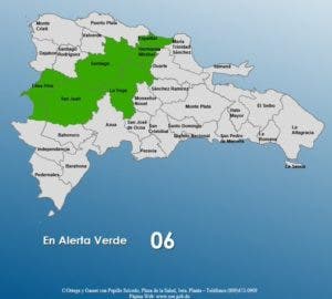 COE coloca seis provincias en alerta verde por vaguada