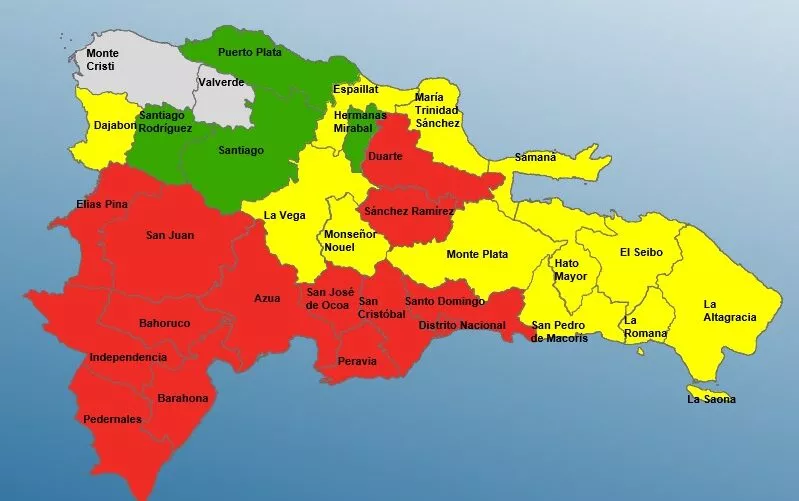 COE mantiene 14 provincias en alerta roja tras paso de disturbio tropical por el país