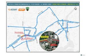 Anuncian desvíos y primeras medidas para viabilizar tránsito de la Av. 27 de Febrero con Av. Máximo Gomez