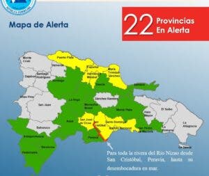 COE aumenta a 22 las provincias en alerta por los aguaceros