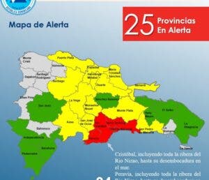 Distrito Nacional, provincia Santo Domingo, Peravia y San Cristóbal en alerta roja por lluvias