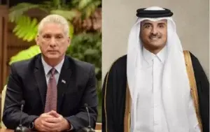 Presidente cubano y emir de Catar abordan cooperación y esfuerzos para una tregua en Gaza