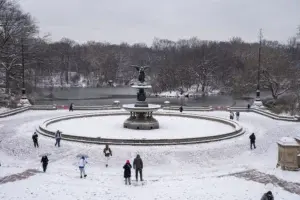 Nueva York se viste de blanco con la primera nevada en casi dos años