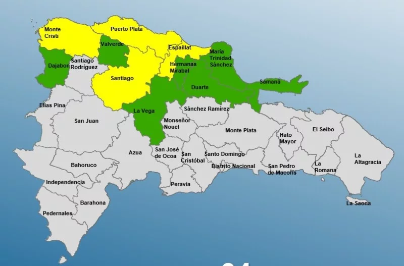 COE mantiene 10 provincias en alerta por sistema frontal