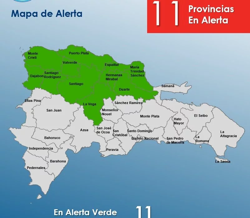 Aumentan a once las provincias en alerta verde por sistema frontal