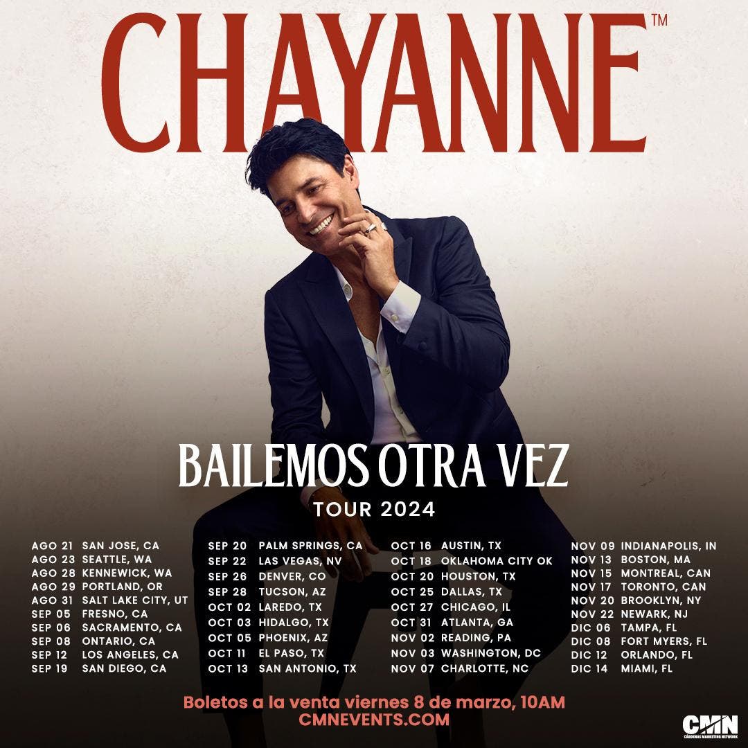 Después de cinco años, Chayanne regresa a los escenarios con su gira “BAILEMOS OTRA VEZ TOUR 2024”