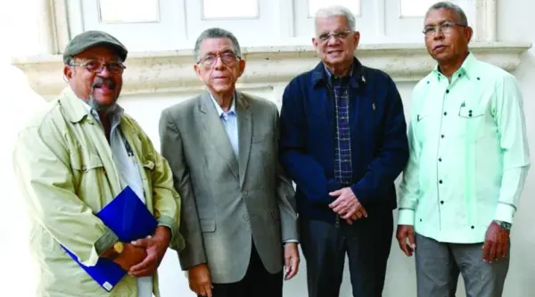 Dionisio Blanco, José Pimentel Muñoz, Miguel Guerrero y Leonardo Díaz García, en el  Encuentro Histórico de San Cristóbal.
