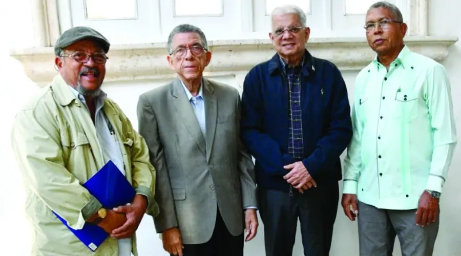 Dionisio Blanco, José Pimentel Muñoz, Miguel Guerrero y Leonardo Díaz García, en el  Encuentro Histórico de San Cristóbal.