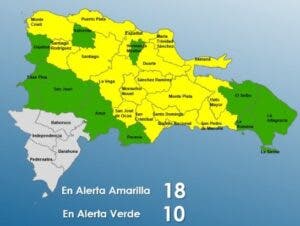 COE emite alerta para 28 provincias por vaguada