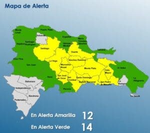 COE pone en alerta 26 provincias por vaguada