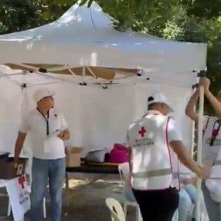 Denuncian instalación de carpa para supuesta compra de cédulas disfrazada de unidad de Cruz Roja