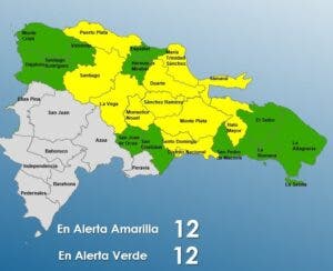 COE aumenta a 23 las provincias y el Distrito Nacional en alerta por lluvias