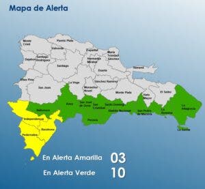 COE coloca tres provincias en alerta amarilla y 10 en verde por vaguada