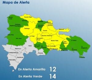 COE emite alerta para 26 provincias por incidencia de vaguada