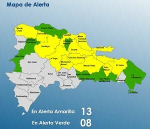 COE emite alerta para 21 provincias por vaguada