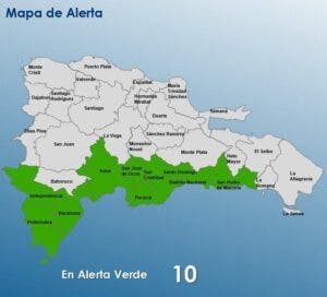 COE declara 10 provincias en alerta verde por lluvias; Abinader pide a población tomar precaución