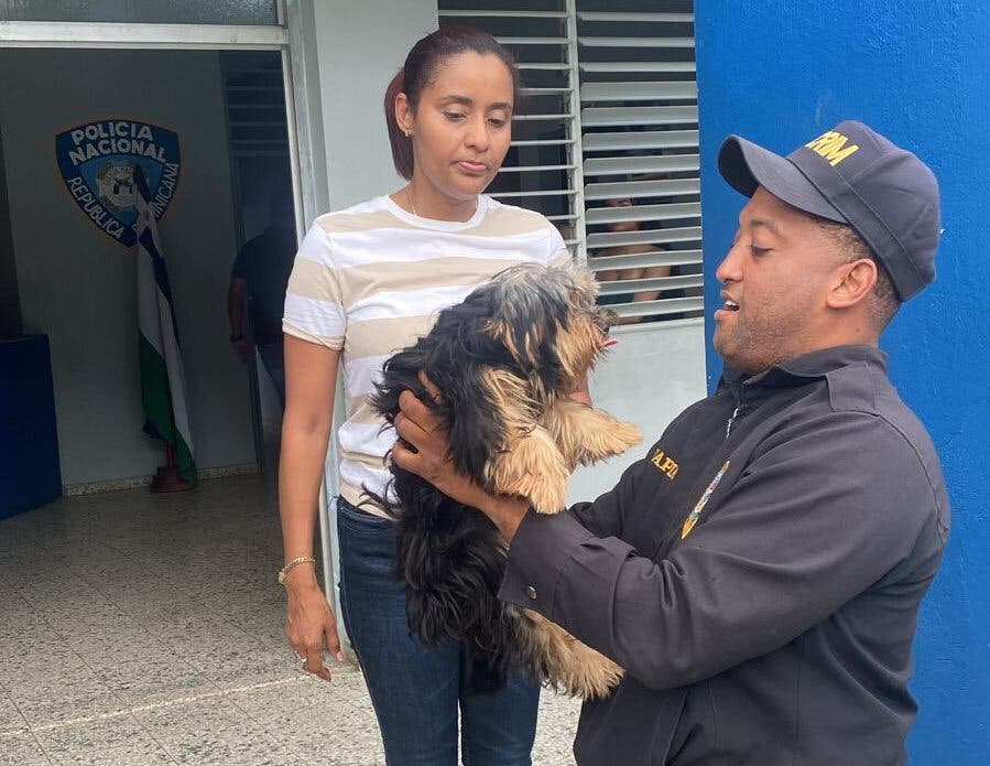 Policía recupera perrita reportada robada en Santo Domingo Norte