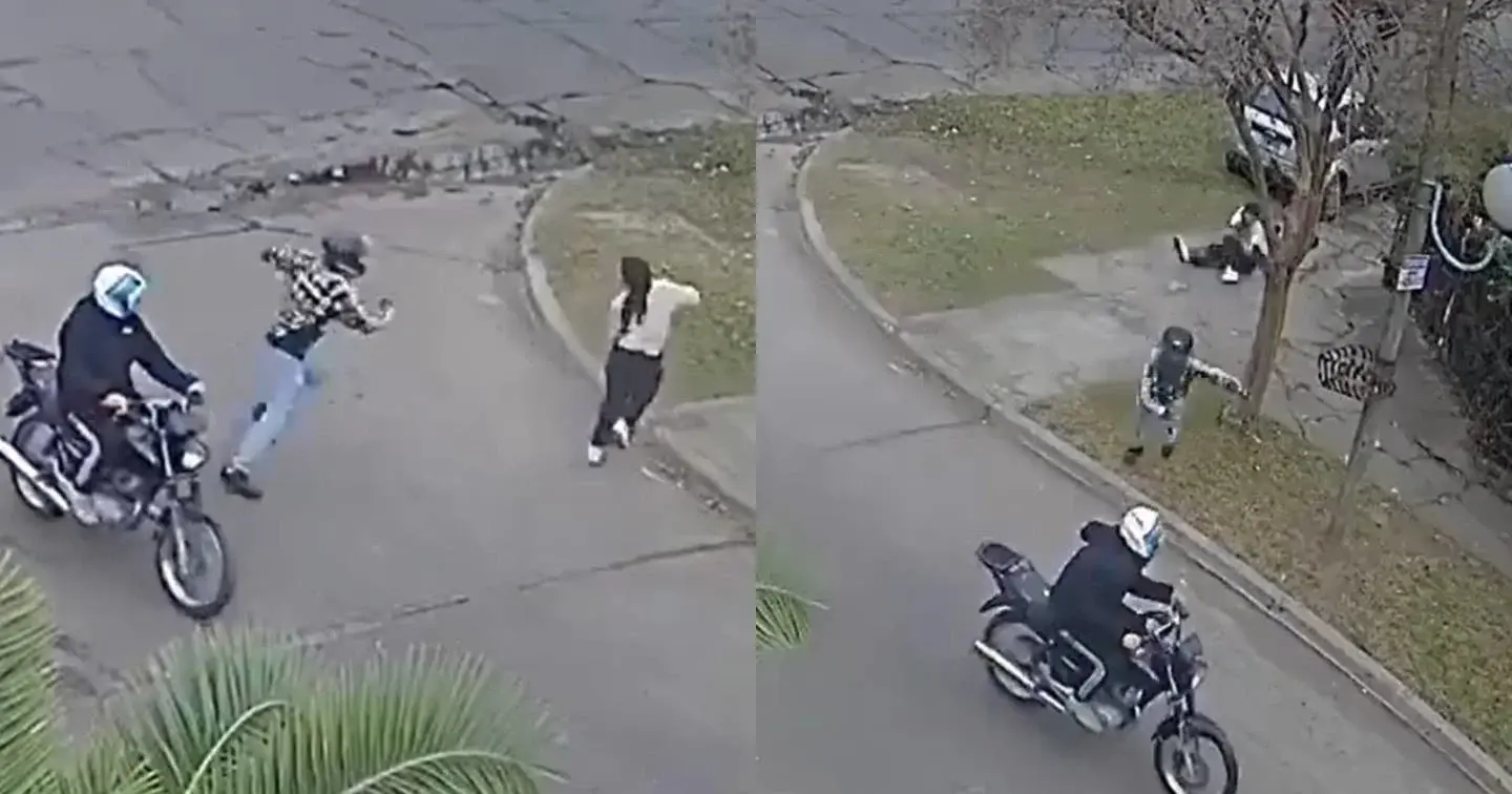 Mujer policía saca arma y le dispara a ladrones