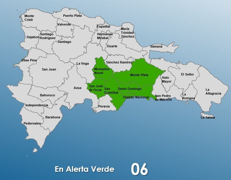 Cinco provincias y el DN  en alerta verde por vaguada y onda tropical