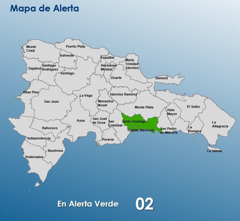 COE coloca en alerta verde 2 provincias por vaguada y onda tropical