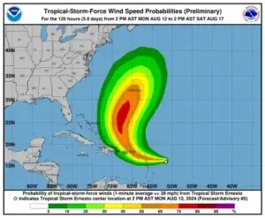 Se forma la tormenta tropical Ernesto