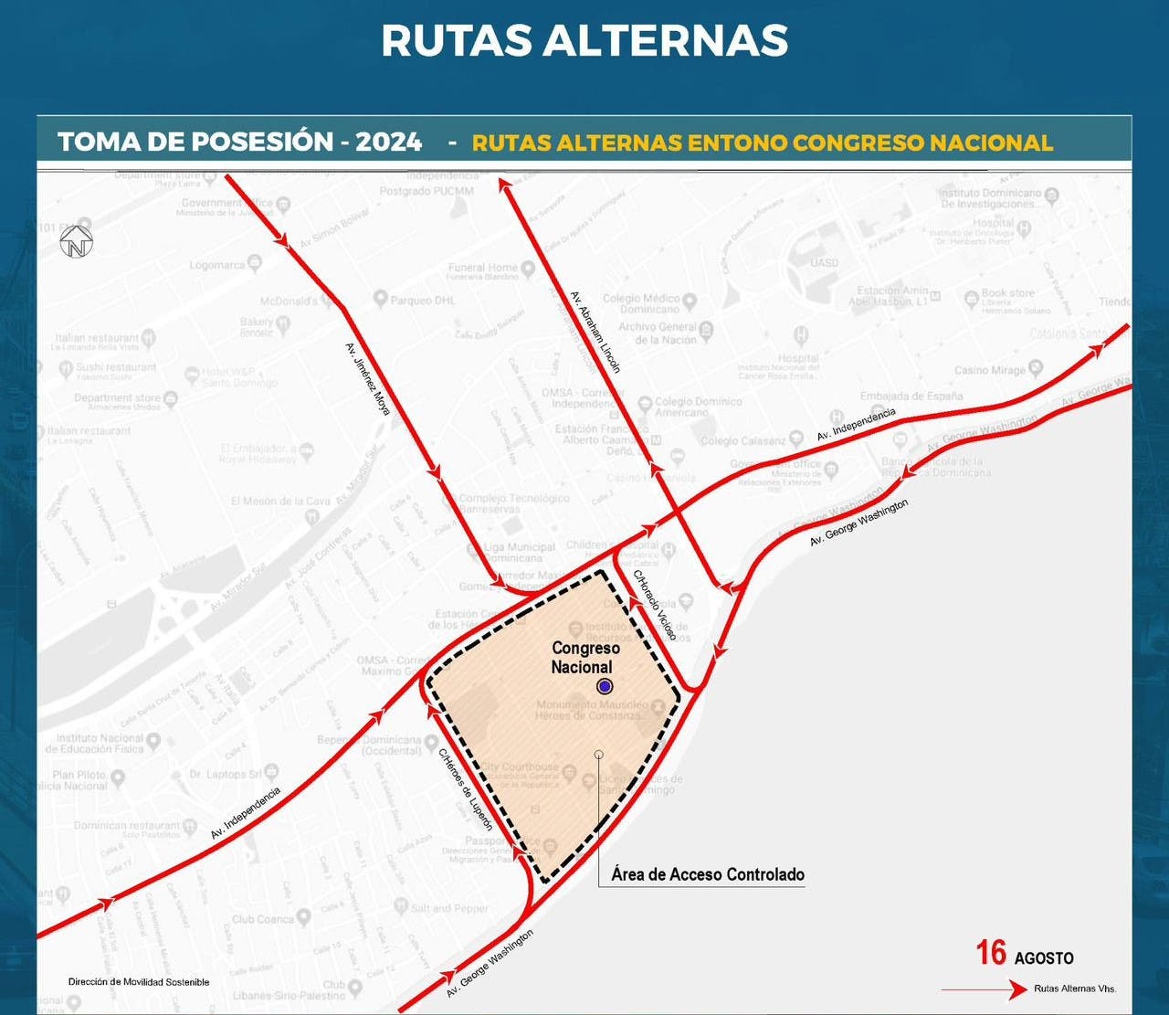 Rutas alternas por actividades toma de posesión 2024