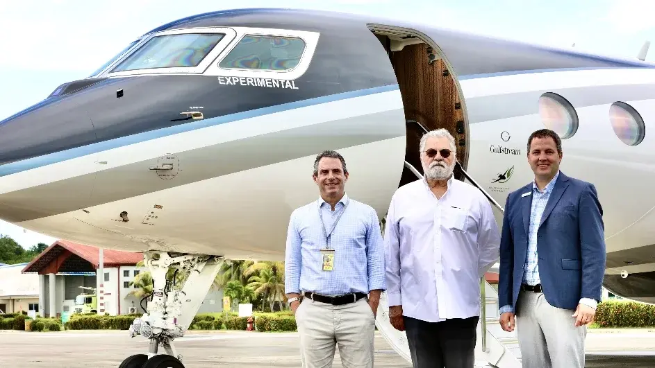 Exhibición del avión de Gulfstream