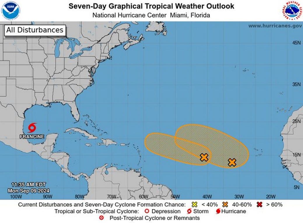 Se forma la tormenta tropical Francine 