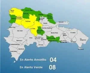 COE coloca 4 provincias en alerta amarilla y 7 en verde por vaguada y onda tropical