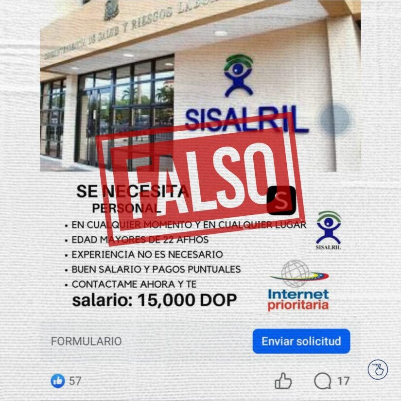 SISALRIL informa que es falso anuncio sobre vacante circulado en redes