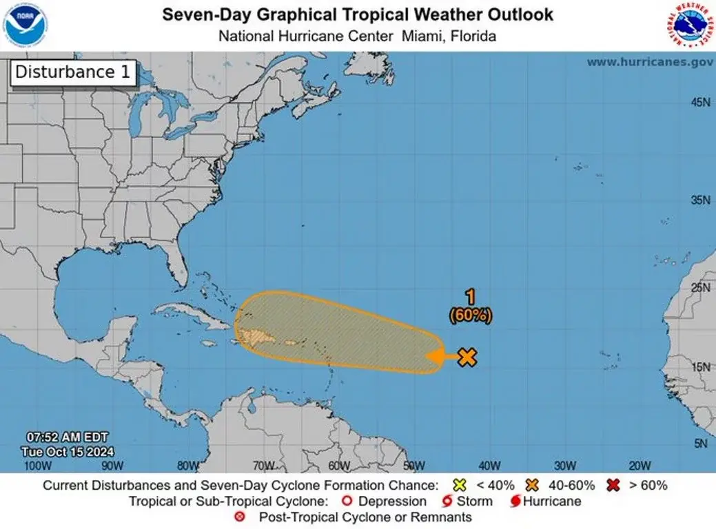 Onamet vigila sistema con un 60 % de convertirse en depresión tropical