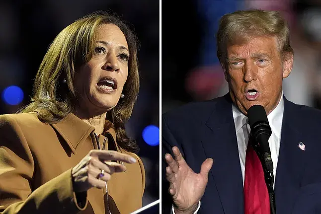 Kamala Harris representa al Partido Demócrata, y Donald Trump al Republicano. AP