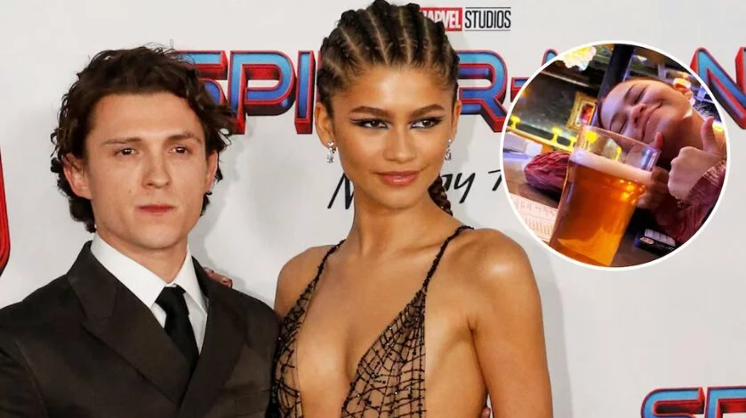 Tom Holland y Zendaya compartieron románticas fotos de su cita nocturna en un bar