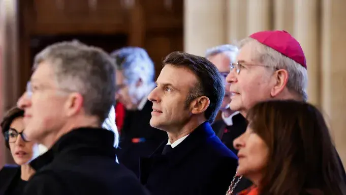 El presidente de Francia, Emmanuel Macron hizo un recorrido por la renovada catedral de Notre Dame. Fuente externa