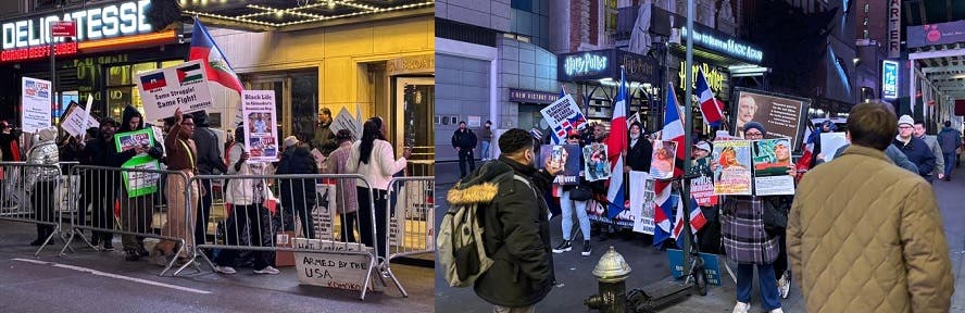 Dominicanos contrarrestan protesta de haitianos frente a consulado de Nueva York