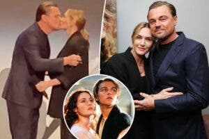 Leonardo DiCaprio y Kate Winslet se dieron un beso en su reunión tras 27 años de “Titanic”