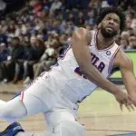 Joel Embiid se perderá dos partidos debido a una hinchazón en la rodilla izquierda