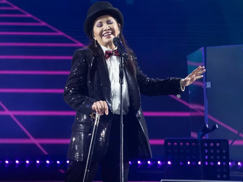 Ana Gabriel durante una de sus salidas al escenario.