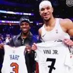 Vinícius, fan de lujo en el juego entre Spurs y Knicks