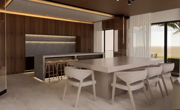 Un espacio minimalista y neutral es una forma de yoga o de terapia mindfulness.