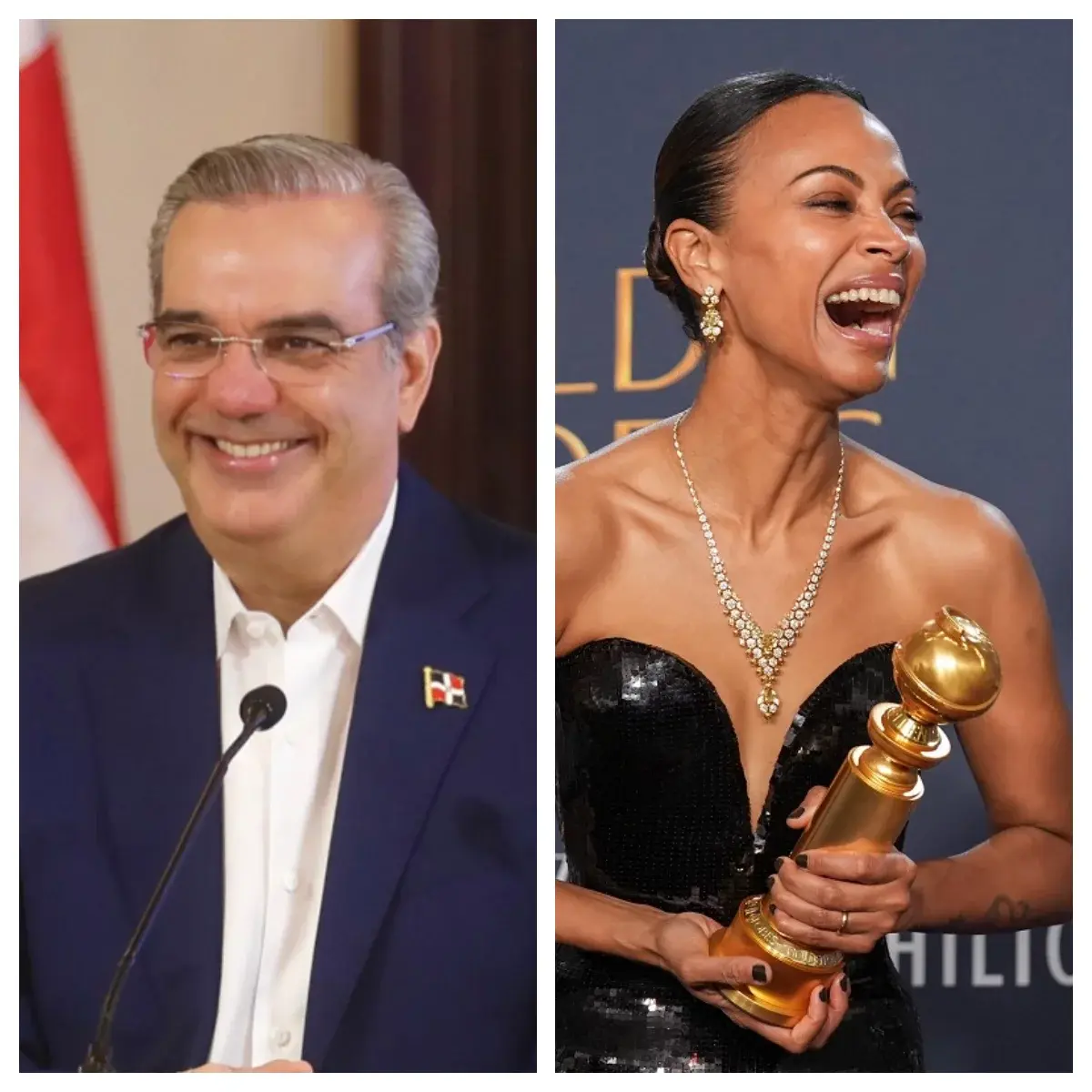 Abinader felicita a Zoe Saldaña por su triunfo en los Globos de Oro: «Los dominicanos nos sentimos inmensamente orgullosos»