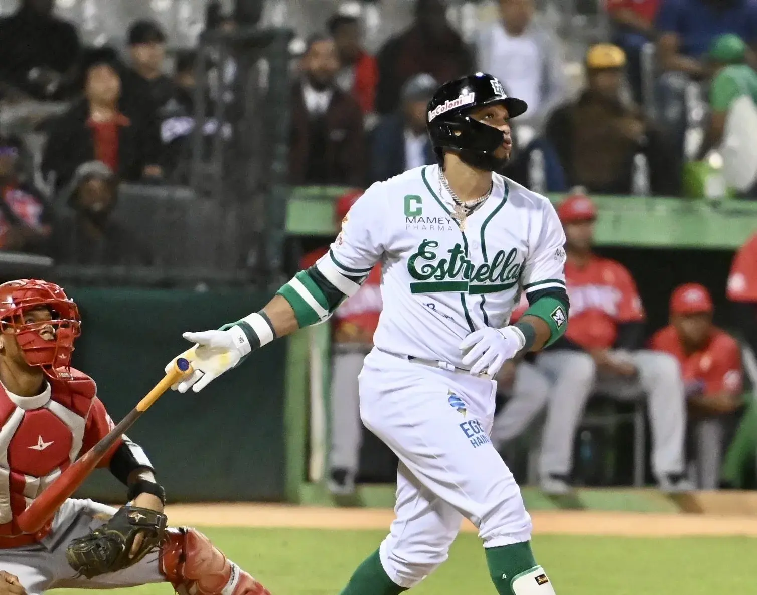 Robinson Canó al momento de pegar cuadrangular