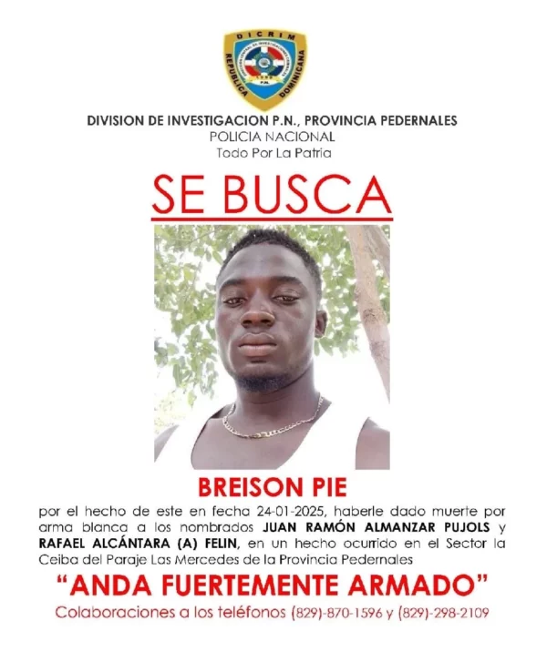 Breison Pie está siendo acudado por el doble asesinato. Fuente externa