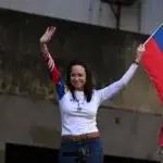 María Corina Machado fue interceptada al término de la manifestación en Caracas, denuncia su partido