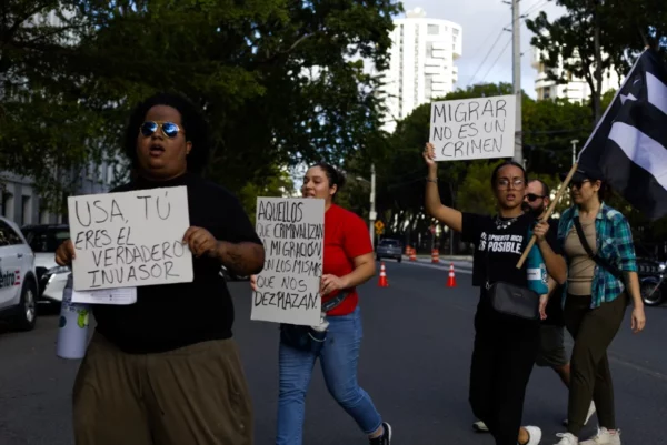 protesta migrantes en Puerto Rico