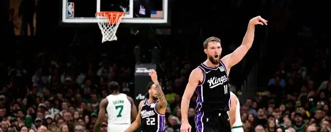 Domantas Sabonis hizo un partidazo en los Kings frente a los Celtics