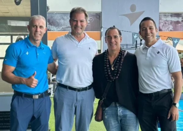 Jorge Rodríguez, Jean-Guy de Gabriac, Flavio Acuña y  Adrián Godínez.