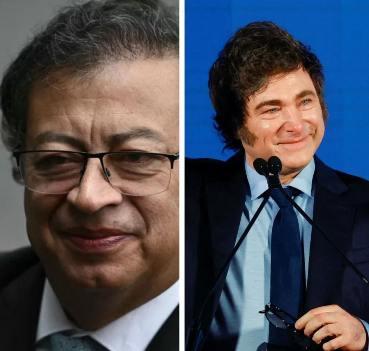 Gustavo Petro, presidente de Colombia, y Javier Milei, presidente de Argentina. Fuente externa